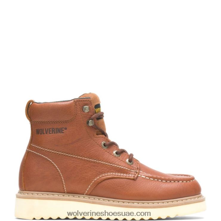 ⁦رجال حذاء العمل moc-toe steel-toe eh 6 " X000RZ23 Wolverine تان⁩ - الصورة ⁦1⁩